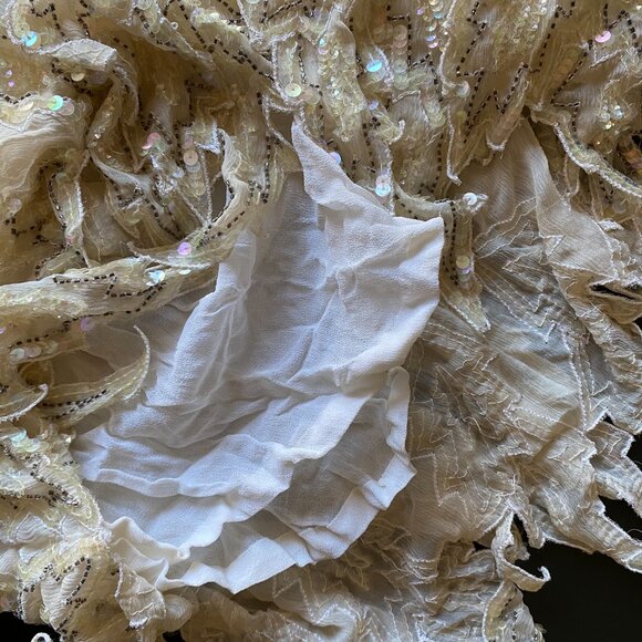 Vintage 1980s Shomax Hand-Beaded Silk Dress Size M Cocktail Party Evening Wear - Picture 5 of 8